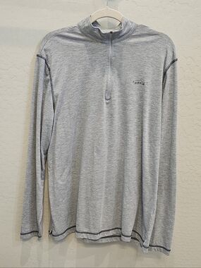 Orvis Men's Light Heather Gray Quarter-Zip Long Sleeve Pullover